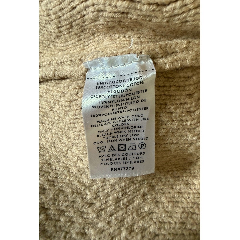 NWT Ann Taylor Women's Size M Chevron Stitch Ruffle Neck Sweater Jacket - Picture 5 of 6